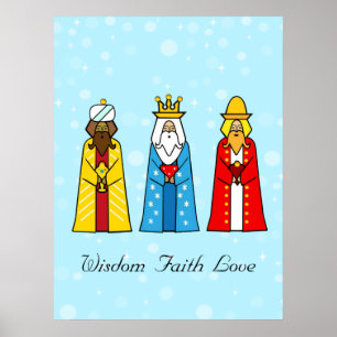 Póster Reyes Magos Coloridos