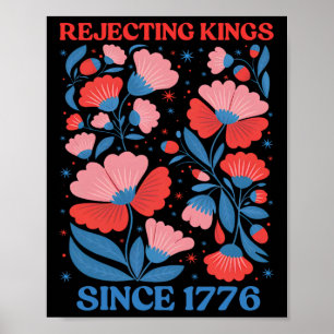 Póster Reyes Rechazando Retro Desde 1776 Mujeres Florales