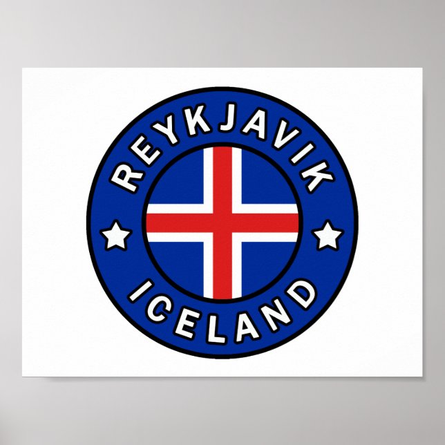 Póster Reykjavik Islandia (Frente)