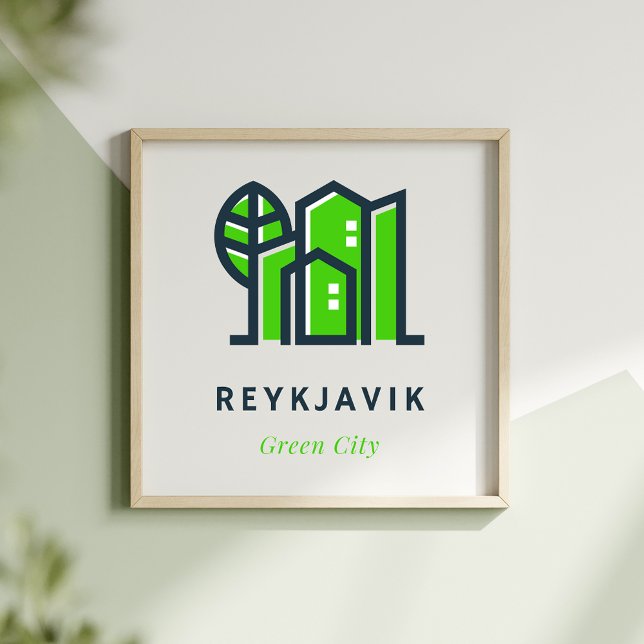 Póster Reykjavik Islandia Ciudad verde sostenible (Subido por el creador)