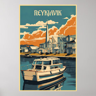 Póster Reykjavik, Islandia, viajes