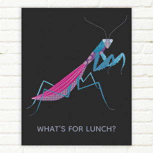 Póster Rezando el texto Personalizado de Mantis