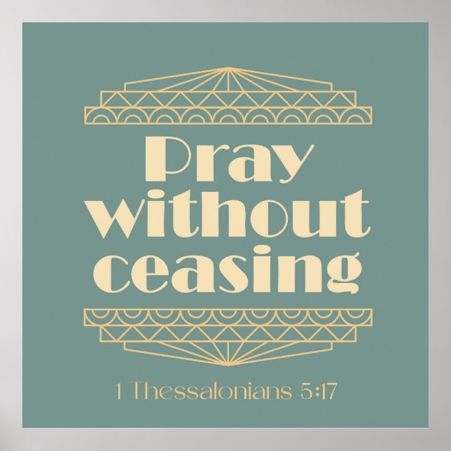 Póster Rezar sin cesar 1 Tesalónica 5:17 (Frente)