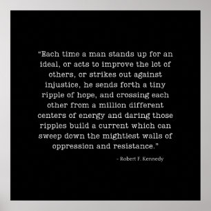 Póster RFK riña la cita de la esperanza