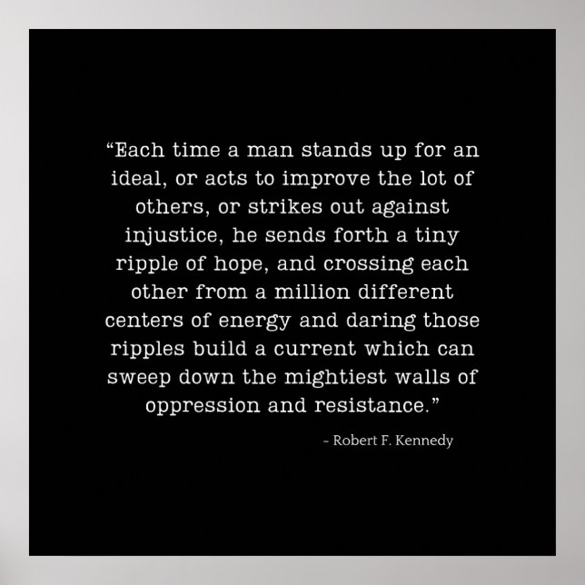 Póster RFK riña la cita de la esperanza (Frente)