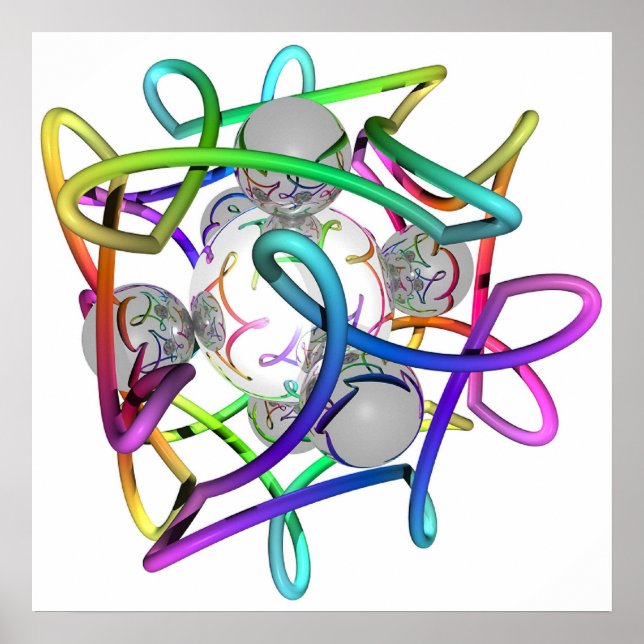 Póster RGBCube - Blanco (Frente)