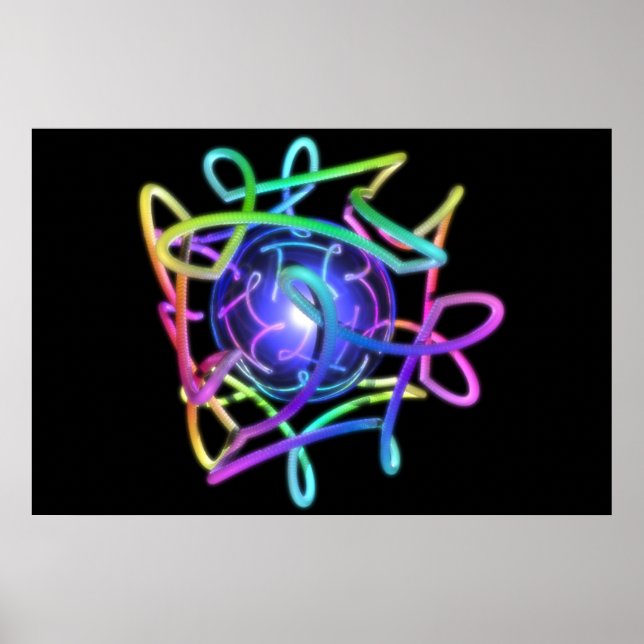 Póster RGBCube - Negro (Frente)