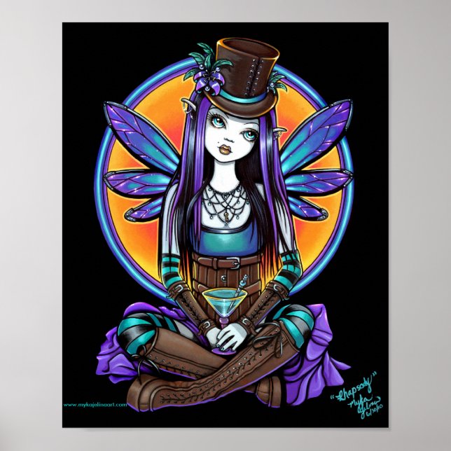 Póster "Rhapsody" Gótico Absinthe Fairy Art Poster (Frente)