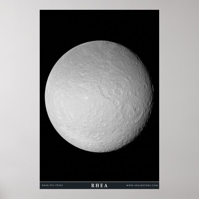 Póster Rhea de la luna de Saturno (Frente)