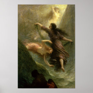 Póster Rheingold, primera escena, 1888