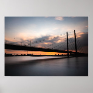 Póster Rheinkinebrücke Dusseldorf, Alemania
