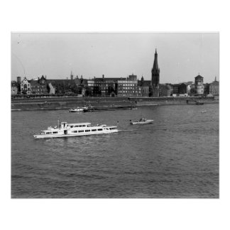 Póster Rheinschiffahrt Düsseldorf