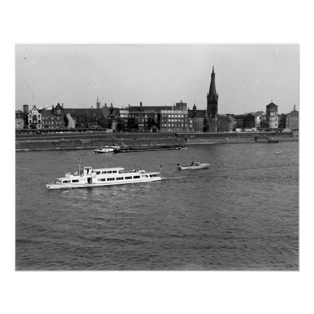 Póster Rheinschiffahrt Düsseldorf (Anverso)