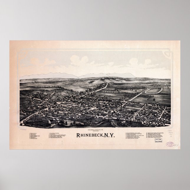Póster Rhinebeck, Nueva York (1890) (Frente)