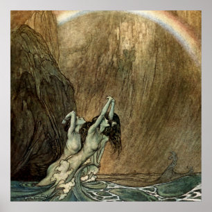 Póster Rhinemaiden from Wagner’s “Ring” by Arthur Rackham