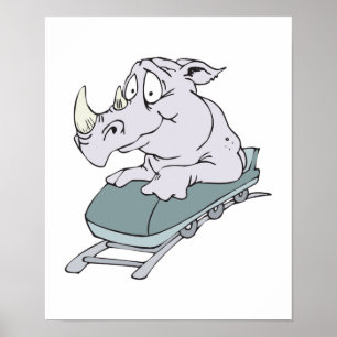 Póster rhino de montaña rusa