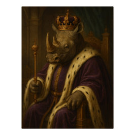 Póster Rhino King | Anthropomorphic Royal Portrait