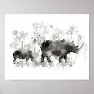 PÓSTER RHINO Y BEBÉ