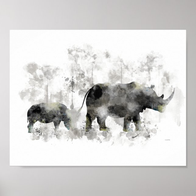 PÓSTER RHINO Y BEBÉ (Frente)