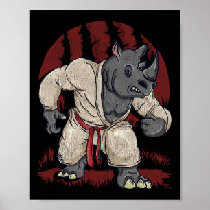 Póster Rhinoceros Rhino Artes marciales Mma Karate Ku