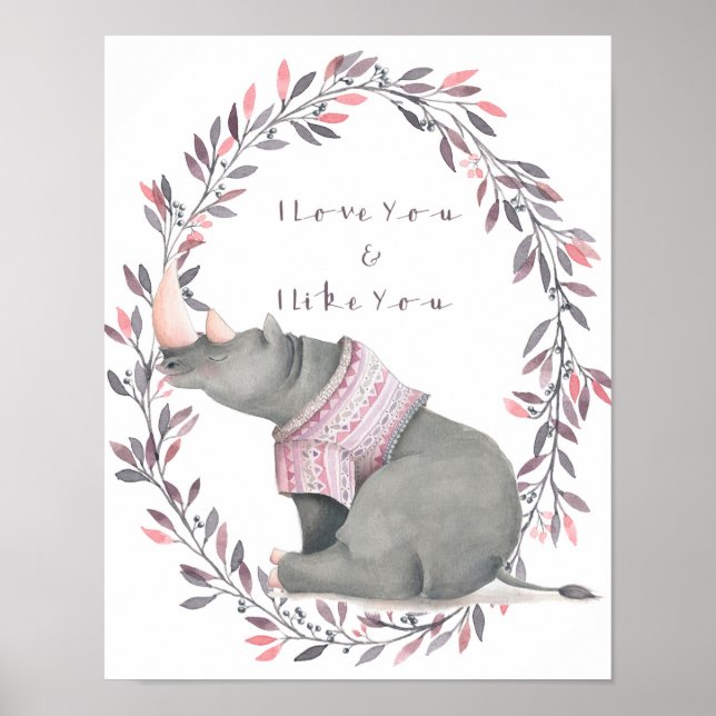 Póster Rhinoceros Te amo poster (Frente)