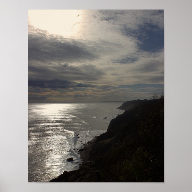 Póster Rhode Island Cliffside Ocean Waterscape Poster (Frente)