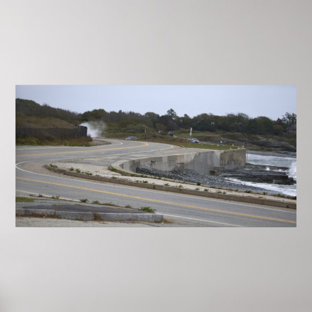Póster Rhode Island Highway by Ocean Poster (Frente)