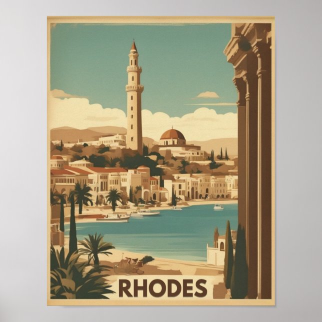 Póster Rhodes Grecia - Rhodes Island Greece trip (Frente)