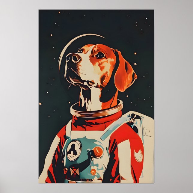 Póster Rhodesian Ridgeback Astronaut Poster, Rhodesian (Frente)