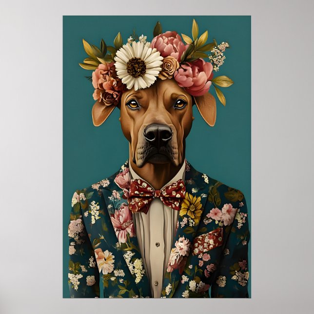 Póster Rhodesian Ridgeback In Suit Poster, Rhodesian (Frente)