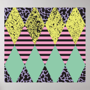 Póster Rhombus Moderno: Resumen De Estilo Sin Marea.