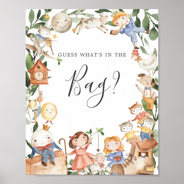 Póster Rhymes de guardería adivina qué hay en el juego de (Frente)