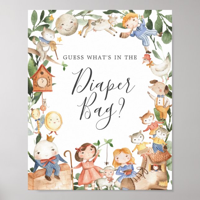 Póster Rhymes de guardería adivina qué hay en la bolsa de (Frente)