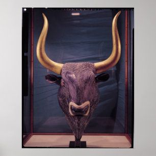 Póster Rhyton en forma de cabeza de toro,