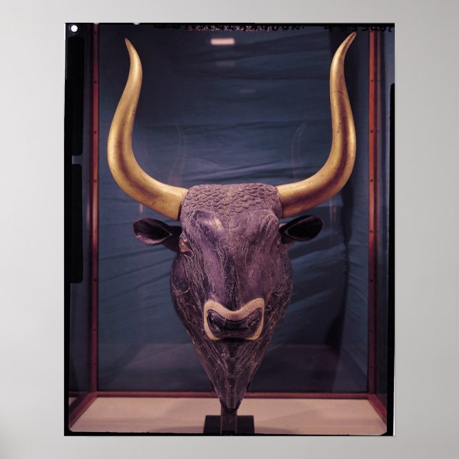 Póster Rhyton en forma de cabeza de toro, (Frente)