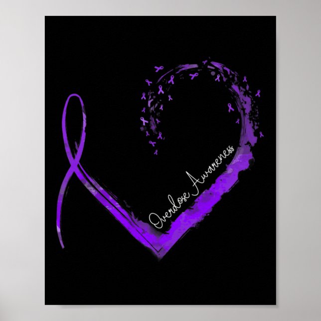 Póster Ribbon Heart Overdose Awareness  (Frente)