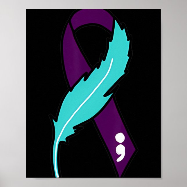 Póster Ribbon Suicide Awareness Mental Health For Men Wom (Frente)