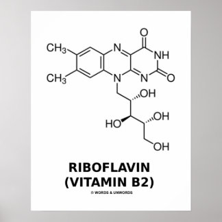 Póster Riboflavina (vitamina B2) Molécula química