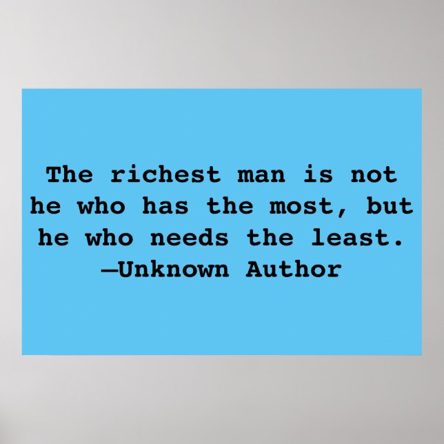 Póster Rich Man Quote (Frente)