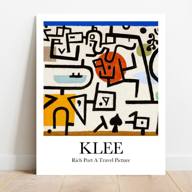 Póster Rich Port A Travel Picture de Paul Klee (Unleash Your Wanderlust: Klee's "Rich Port." Bold, Abstract Paradise! Museum-quality poster)
