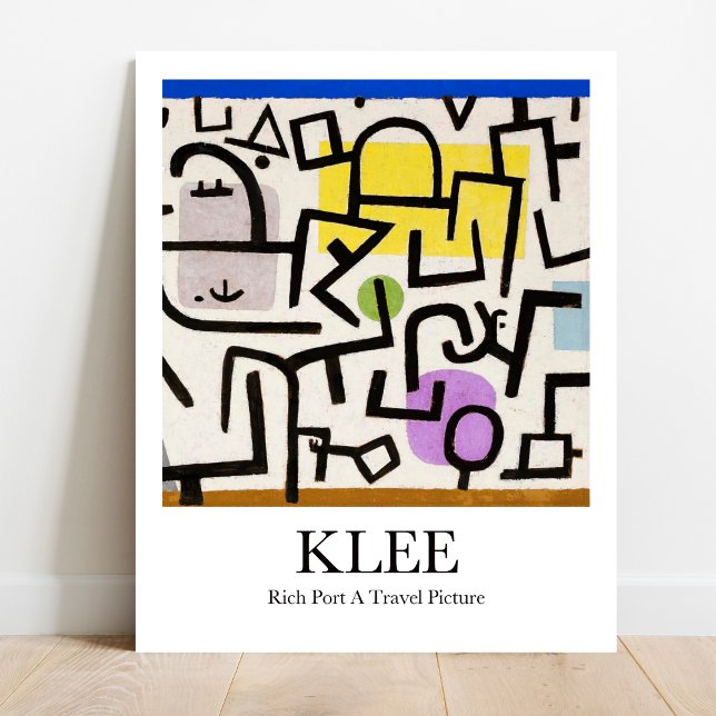 Póster Rich Port A Travel Picture de Paul Klee 2 (Klee's Rich Port: Bold & Beautiful! Museum-quality poster)