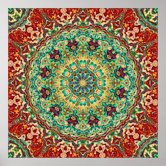Póster Rich Reds Mandala