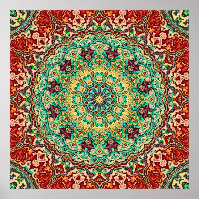 Póster Rich Reds Mandala (Frente)