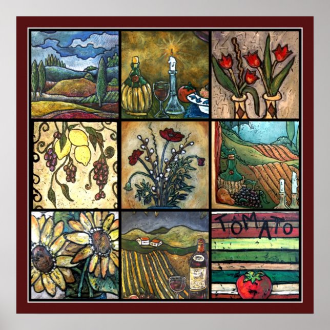 Póster Rich Tuscan Collage (Frente)