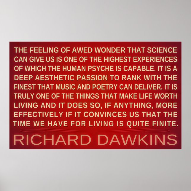 Póster Richard Dawkins | Ciencia Maravilla Nos Da Poster (Frente)