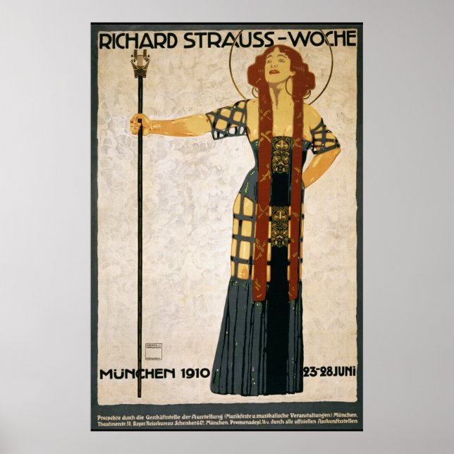 Póster Richard Strauss Woche 1910 Reprint 36 x 24 Poster (Frente)