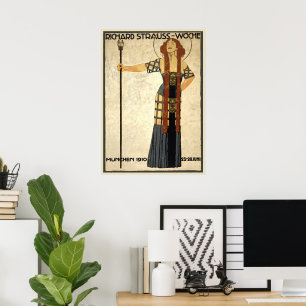 Póster Richard Strauss-Woche, de estilo Art Nouveau vinta