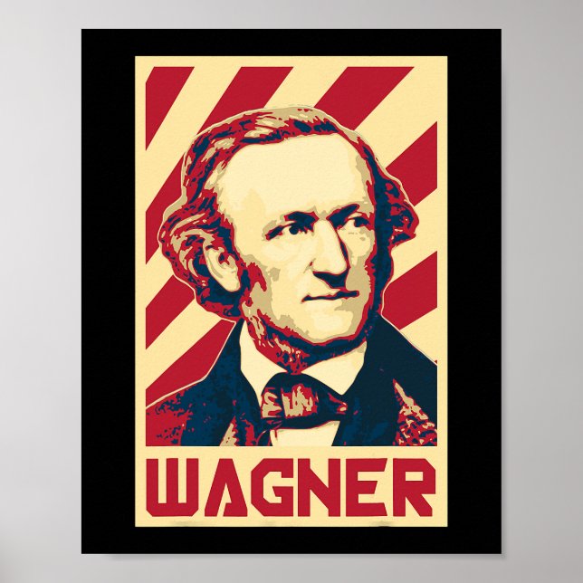 Póster Richard Wagner Compositor de Música Clásica Retro  (Frente)