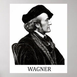 Póster Richard Wagner, negro