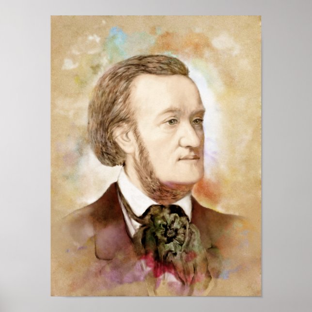 Póster Richard Wagner Retrait im Aquarell Style (Frente)